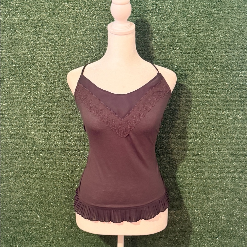 American Eagle Outfitters Black Camisole with Lace Trim
